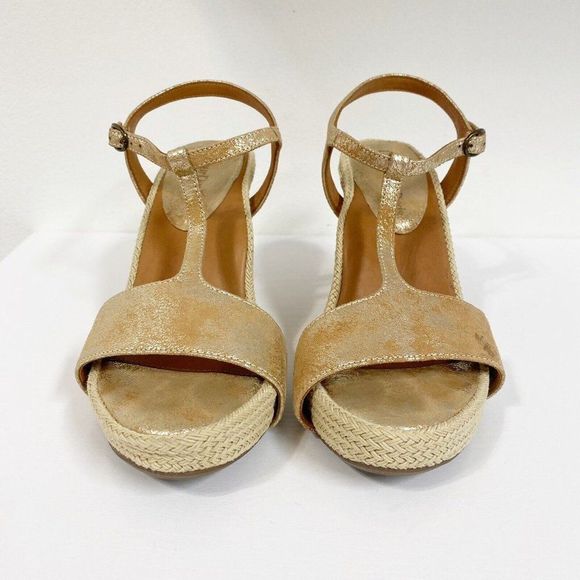 L'Amour Des Pieds Idelle Wedge Rubbed Gold 9 1/2 - Picture 3 of 6